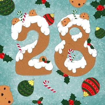 28 gingerbread figure  for postcards Stock Illustration