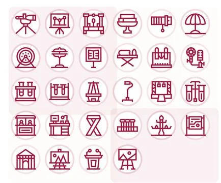 28 High Resolution Bold Line Vector Icons optimized for Stand Display Perfe.. Illustrazione stock