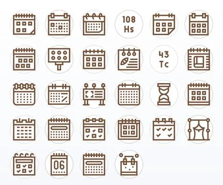 28 High Resolution Bold Line Vector Icons for Events with PIXEL Perfect pre.. Stock Illustration