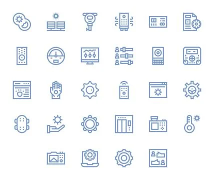 28 High Resolution Vector Icons for Control Panel in Detail Enhanced Bold L.. Stock Illustration