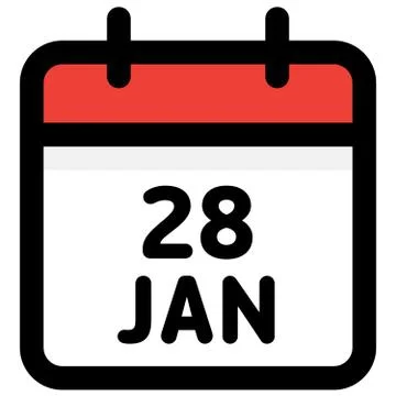 28. January - Calendar Icon - Vector Illustration Stock Illustration