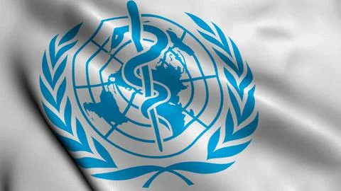 28 June 2022, Riga, Latvia: Animation of World Health Organization Flag. Real Stock Illustration