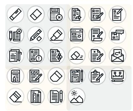 28 Pixel Aligned Bold Line Vector Icons designed for Correction Interface イラスト素材