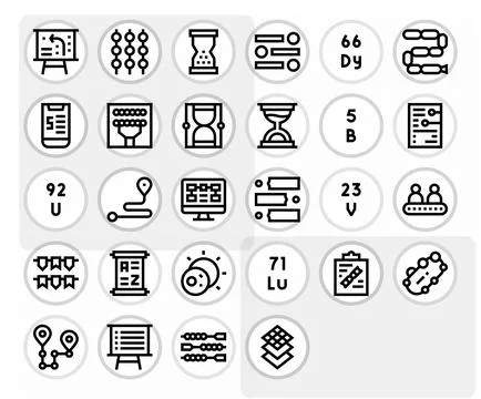 28 Pixel Optimized 128x128 Vector Icons for Sequence in elegant Bold Line d.. Illustrazione stock