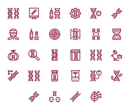 28 Pixel Optimized Vector Icons themed around Biotechnology in Retina Ready.. Stockillustratie