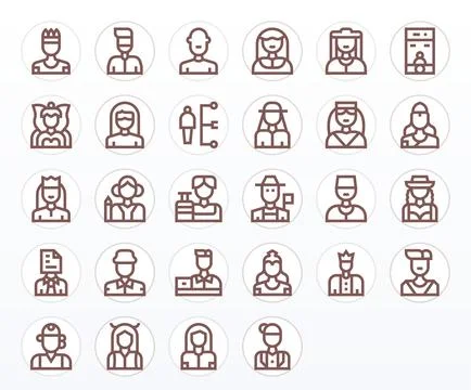28 PIXEL Perfect Vector Icons themed around Administrator in High Resolutio.. Stock Illustration