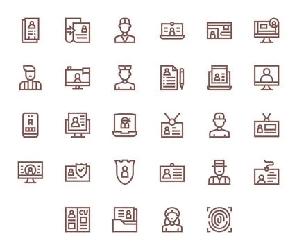 28 Retina Ready Bold Line Vector Icons optimized for Personal Information P.. Stock Illustration