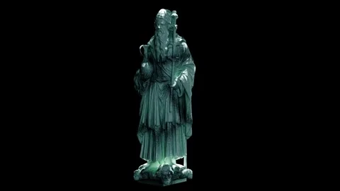 28 Sculpture of The Prophet Aaron Made with 3D render not AI Stock Footage 332066976