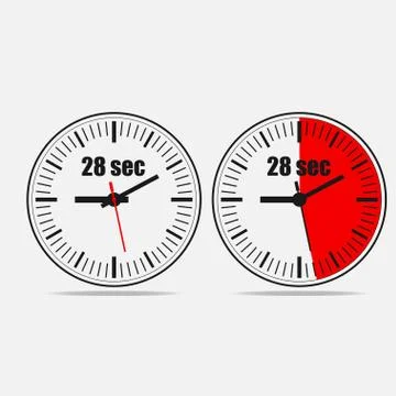 28 seconds clock icon Stock Illustration