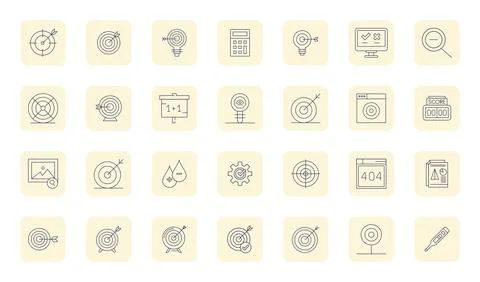 28 Thin Outline Vector Icons designed for Result in High Resolution Display.. Stock Illustration