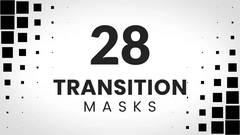 28 transition masks. Blocky pattern. 動画素材 88705484