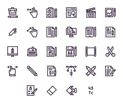 28 Vector Icons for Editing optimized in Pixel Optimized Retina Ready Bold .. Illustrazione stock