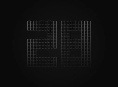 28 vector number made of metal chain link fence. For logo, brand label, desig Stock Illustration