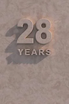 28 years 3d text Stock Illustration