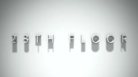 28th Floor 3D title animation with shadows on a white background Stock Footage 295964913