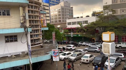 28th June 2025 -Scenic view of a busy street in downtown Nairobi, Kenya Stock Footage 312123025