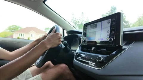 29 August 2025, Toronto, Canada — Point of view from inside a moving car Stock Footage 314870287