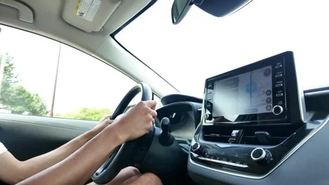 29 August 2025, Toronto, Canada — Point of view from inside a moving car Stock Footage 314870677