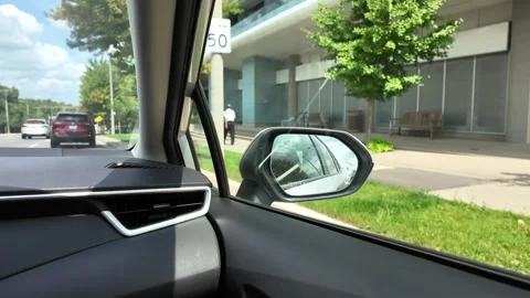 29 August 2025, Toronto, Canada — Point of view from inside a moving car Stock Footage 314871382