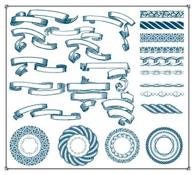 29 elements. Banners and brushes kit 스톡 일러스트