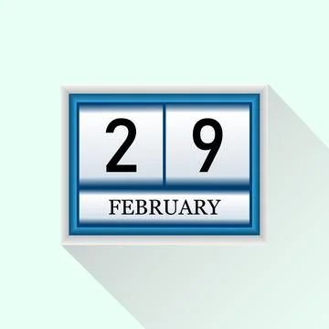29 February Vector flat daily calendar icon. Date and month. Stock Illustration