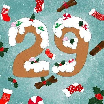 29 gingerbread figure  for postcards Stock Illustration