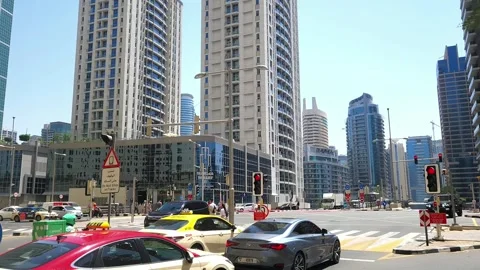 29 March, 2025 UAE, Dubai. Traffic on road in the Dubai city. Stock Footage 310962932