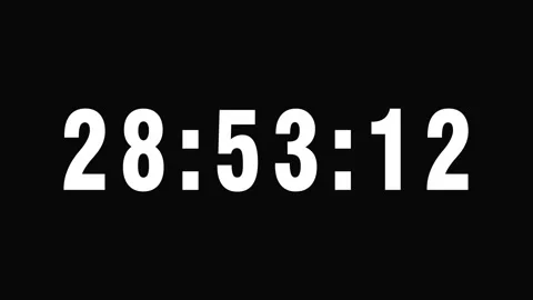 29 Minutes Black Screen Countdown Clock Twenty Nine Minute Timer Loop Stock Footage 336249957