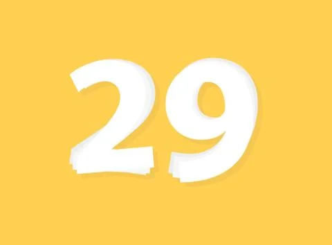 29 Number vector, modern layers design font. Eps10 illustration 스톡 일러스트
