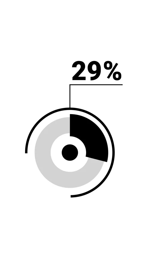 29 percent vertical donut chart. Circle round infographic, graphic animatio.. Stock-Footage 285645203
