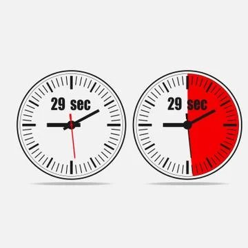 29 seconds clock icon Stock Illustration