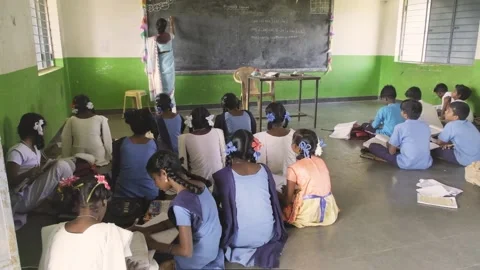 29. Students sitting inside the Class Stock Footage 149097961