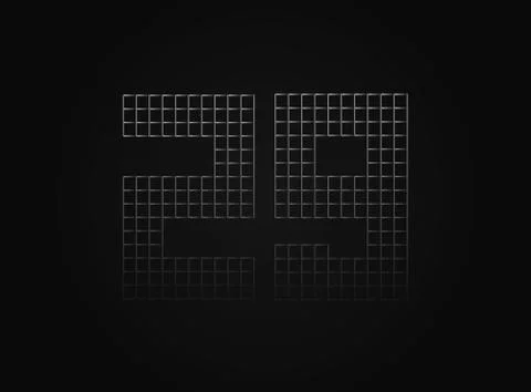 29 vector number made of metal chain link fence. For logo, brand label, desig Stock Illustration