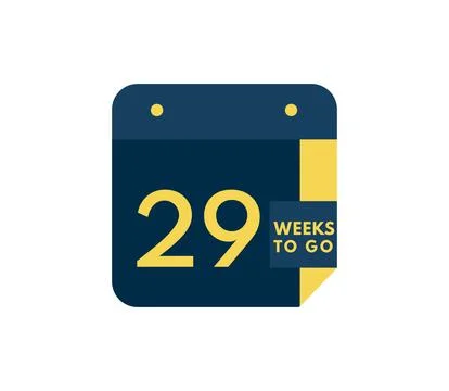 29 Weeks to go calendar icon on white background Illustration
