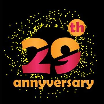 29 Year Anniversary Vector Template Design Illustration - Vector Stock Illustration