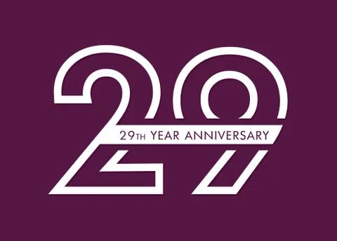 29 years anniversary image vector, 29th anniversary celebration logotype  Stock Illustration