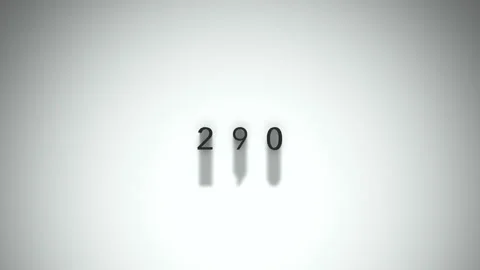 290 3D title animation matte black text on a white background Stock Footage 300715292