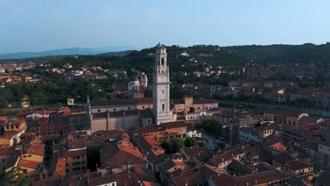 Circling Chiesa di San Giorgetto in Verona, Italy - Aerial Drone