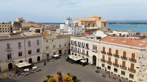 Palazzo dell'Orologio, Isola Di Ortigia, Syracuse, Sicily - Aerial Drone Palazzo dell'Orologio, Isola Di Ortigia, Syracuse, Sicily - Aerial Drone