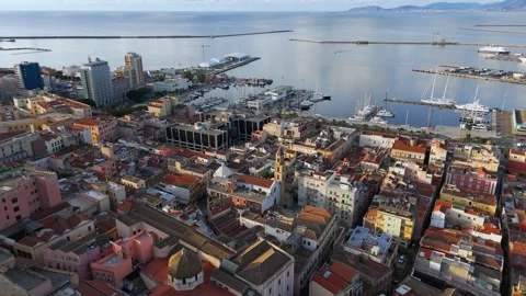 Cagliari Harbour, Sardinia, Italy - Aerial Drone