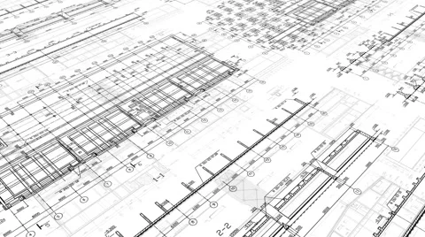 29.97fps-1080p-Construction Drawings-Perspective2-White Stock Footage 46709275