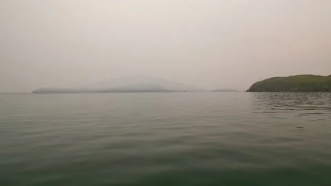 2_Strait of Olkhon Gate and ferry crossing. Lake Baikal. 動画素材 161706918