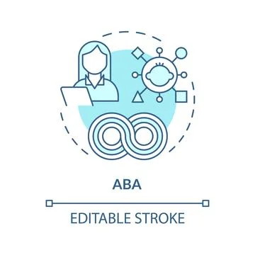 2D ABA blue line icon concept Illustrazione stock