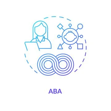 2D ABA gradient line icon concept Illustrazione stock