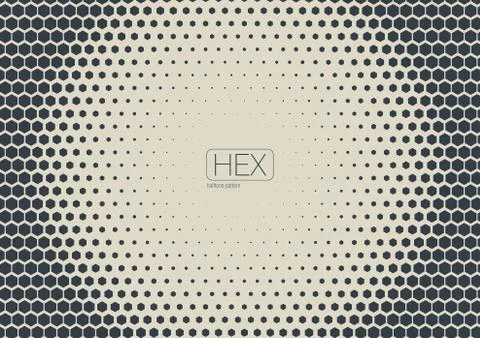 2D Abstract Geometric Wave Hex Halftone Pattern Stock Illustration