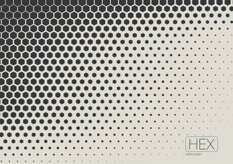 2D Abstract Geometric Wave Hex Halftone Pattern Stock Illustration