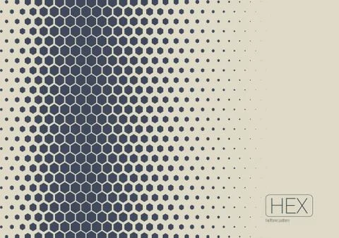 2D Abstract Geometric Wave Hex Halftone Pattern Illustrazione stock
