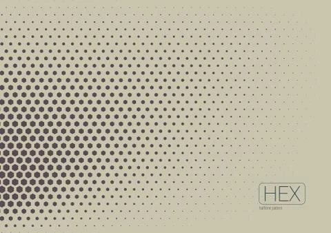 2D Abstract Geometric Wave Hex Halftone Pattern Stock Illustration