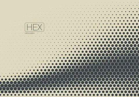 2D Abstract Geometric Wave Hex Halftone Pattern Иллюстрация