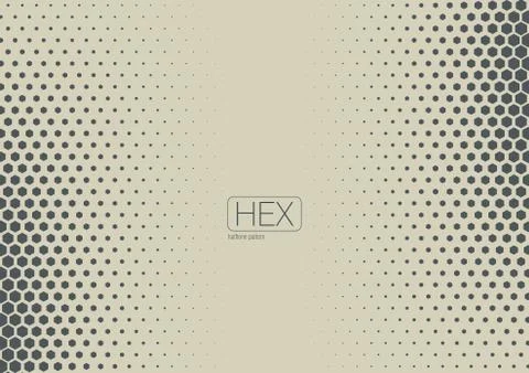 2D Abstract Geometric Wave Hex Halftone Pattern Illustrazione stock